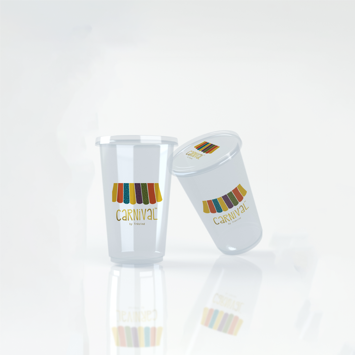 Plastic Flat Lid Clear Cup